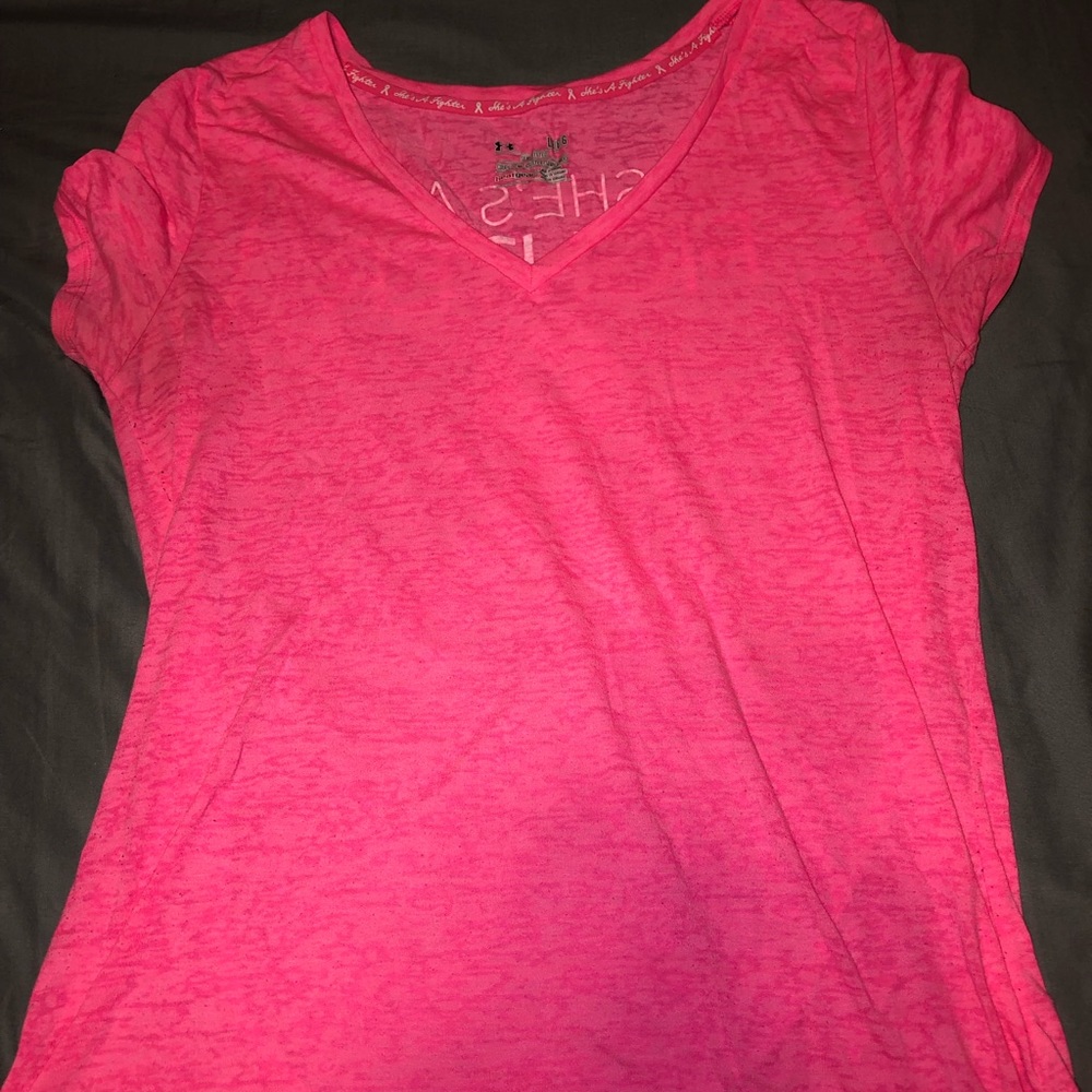 She’s a fighter breast cancer under Armour shirt